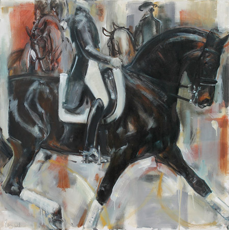 Rosemary Parcell bay exyension drive, horse painting, oil on canvas